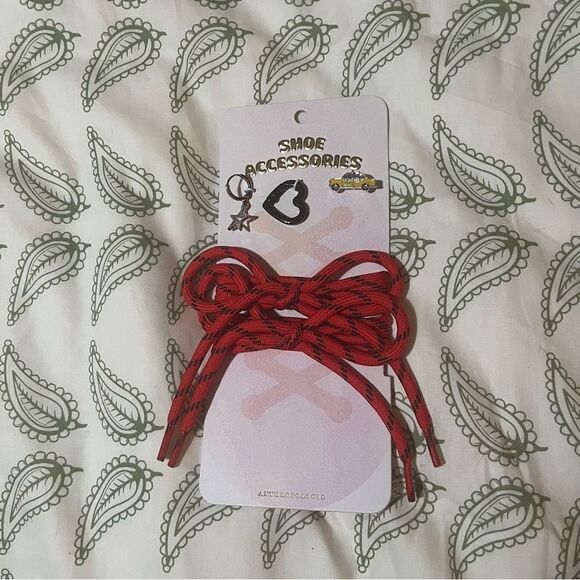 Anthropologie Shoe Charms and Laces Accessories Set Red OS - Picture 3 of 7